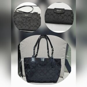 Coach Signature Tote,  Bifold Wallet & Wristlet 3 piece Bundle Vintage 2012